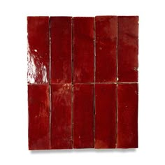 Tiled Bar Counter, Pomegranate Tile, Red Tile Texture, Red Zellige Tile, Red Tile Kitchen, Red Subway Tile, Tile Zellige