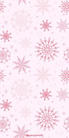 pink snowflakes on a white background