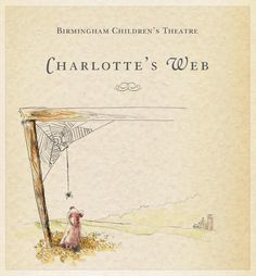 the cover of charlotte's web, with a dog sitting under an awning