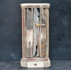 an old door made out of wooden planks