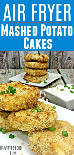 air fryer mashed potato cakes on a plate