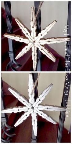 super easy clothespin stars, christmas decorations, crafts                                                                                                                                                                                 More Clothespin Stars, Stars Christmas Decorations, Christmas Decorations Crafts, Clothes Pin Crafts, Outdoor Diy, Rustic Outdoor, Christmas Decorations Rustic, Fashion Diy