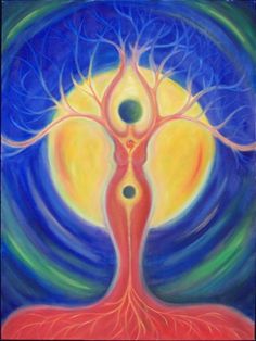 the tree of life is depicted in this acrylic painting by artist susan grisell