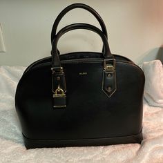 Beautiful Bag By Aldo Never Used 13”10”6” Classic Black Briefcase With Branded Hardware, Everyday Use Satchel Briefcase With Branded Hardware, Business Satchel Bag With Branded Hardware, Classic Satchel With Branded Hardware For Daily Use, Black Satchel Briefcase With Gold-tone Hardware, Black Briefcase With Gold-tone Hardware And Double Handle, Black Briefcase With Gold-tone Hardware, Elegant Black Crossbody Laptop Bag, Aldo Bags