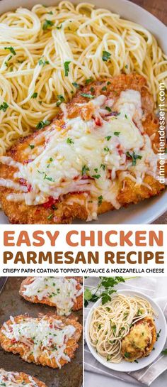 easy chicken parmesan recipe with pasta and cheese