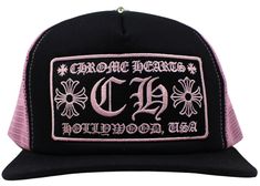 Buy and sell authentic Chrome Hearts streetwear on StockX including the Chrome Hearts CH Hollywood Trucker Hat Black/Pink and thousands of other streetwear clothing and accessories. Chrome Heart Hat, Chrome Hearts Hat, Trucker Hat Black, Streetwear Clothing, Chrome Hearts, Streetwear Outfit, Trucker Hat, Baseball Hats, Black Pink