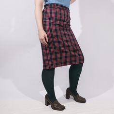 Vintage 90s plaid pencil skirt, Dark Academia skirt L * Perfect for dark academia aesthetic * 67% polyester, 33% viscose, lining 100% polyamid * Great condition, light signs of wear * Tag size: 42, please see exact measurements! Look for more skirts in my shop: https://www.etsy.com/shop/GoodGrooves?ref=seller-platform-mcnav§ion_id=39276826 ✿ MEASUREMENTS (taken flat) ✿ 26" / 66 cm length 15.5'' / 39.5 cm waist 21'' / 53 cm hips My waist (30.5''/ 78 cm) and hips (42'' / 107 cm) it was a good, comfy fit. I'm 170cm / 5'7''. This is true vintage, so it's an item with experience. :) Item color on the pictures may vary due to monitor settings and light reflections. If you have any kind of question about the item I will be happy to answer! ☺ School Fitted Knee-length Skirt, Fitted Knee-length School Skirt, Fitted Knee-length Skirt For School, Fitted Plaid Skirt For School, Fitted Plaid Pencil Skirt, Fitted Plaid Pencil Skirt For Work, Fitted Plaid Skirt For School Uniform, Plaid Pencil Skirt For Work, Scottish Fitted Skirt For School