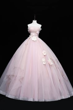 Lovely Pink Tull Applique Ball Gown Formal Dress Long Sweet 16 Dresses, Pink Sweet 16 Dress, Pink Sweet 16, Pink Evening Gowns, Sweet 16 Dress, Pink Ball Gown, Tulle Party Dress, 16 Dress, Pink Formal Dresses