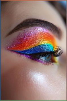 Carve out your crease with bold rainbow shades for a vibrant, multi-toned cut crease look. #cutcrease #rainbowmakeup #unicornvibes #pridebeauty #rainboweyeshadow Frosty Pink Lipstick, Derby Makeup, Crazy Eyeshadow, Eyeshadow Techniques, Eyeshadow Crease, Crease Eyeshadow, Everyday Eyeshadow