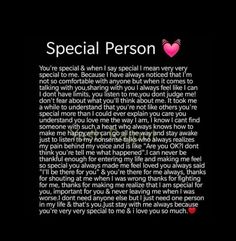 a black and white photo with the words special person on it