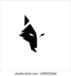 an animal's head is shown in the shape of a triangle on a white background