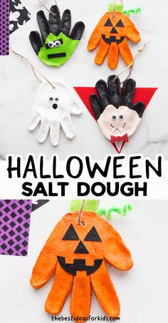 halloween salt dough puppets with text overlay