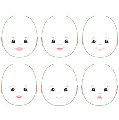 four circles with faces drawn to look like children's faces