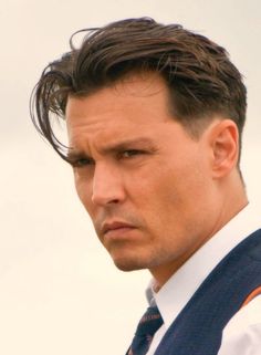 Johnny Depp Haircut, Johnny Depp Public Enemies, Long Slicked Back Hair, Johnny Depp Hairstyle, John Dillinger, Public Enemies, Bald With Beard