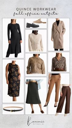 Quince workwear for fall 🤍 Fall Office Outfits, Office Outfits, Crop Jacket