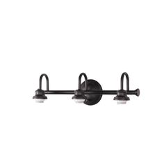 three light bathroom fixture with black finish