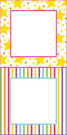 three colorful frames with stars and stripes on the bottom one is blank for text or photos