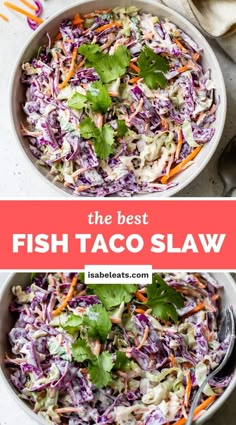 the best fish taco slaw in a bowl