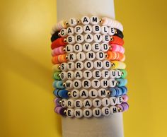 Inspirational Adjustable Beaded Bracelets For Friendship, Adjustable Inspirational Beaded Bracelets For Friendship, Meaningful White Adjustable Friendship Bracelets, Inspirational White Friendship Bracelets, Inspirational Adjustable Multicolor Stretch Bracelet, Adjustable Multicolor Inspirational Stretch Bracelet, Adjustable Inspirational Multicolor Stretch Bracelet, Inspirational Multicolor Adjustable Stretch Bracelet, Inspirational Hypoallergenic Friendship Bracelet