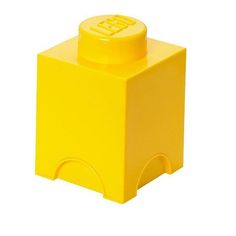 a yellow lego brick with the letter e on it