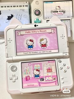 hello kitty's room is displayed on the nintendo wii gameboy system, with other games in the background