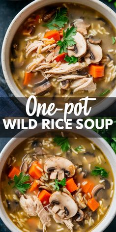 one pot wild rice soup with chicken and carrots