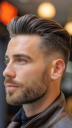 Effortlessly Cool: 24 Slicked-Back Hairstyles for Men Men’s Business Hairstyles, Mens Haircut Combover Fade, Men Spiky Hairstyle, Long Hair Slicked Back Men, Modern Slick Back Hair Men, Men’s Slicked Back Undercut, Slicked Back Hair Men Fade, Midfade Hairstyle Men, Slickback Hairstyle Men