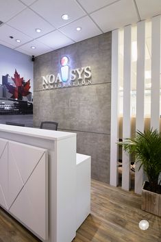 the front desk of noapsy's international, an office building in canada