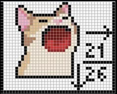 a cross stitch pattern with a dog holding an apple in it's mouth,