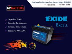 an advertisement for the exide car battery manufacturer's new product, which is being sold