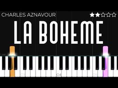 a piano keyboard with the words la boheme on it