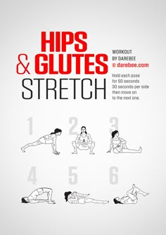 a poster with instructions on how to do hips and glutes