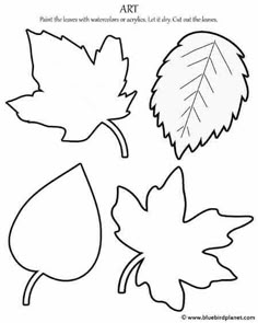 three leaves that are cut out to make the shape of an art project for kids