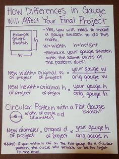 a piece of paper with writing on it that says how differences in gauge will effect your final project