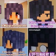 an image of some people in minecraft with text that reads, so why do you have to make it?