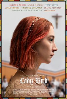 the poster for lady bird is shown on an iphone screen, and it appears to be looking