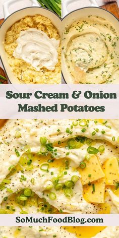 Sour Cream and Onion Mashed Potatoes take your classic mashed potatoes to the next level. They are perfectly creamy and packed with tons of flavor–like your favorite potato chip, elevated!