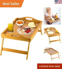 a wooden tray with breakfast foods on it and the words best seller written in english