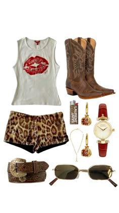 Y2k Cowgirl Boots Outfit, Brat Themed Outfit, Brat Concert Outfit, Cochella Outfits, Fashion 2025, Festival Outfits Rave, Summer Festival Outfit, Outfits Rave, Downtown Outfits