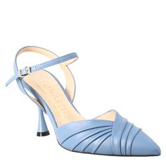 Pointed toe sandal for women in light blue leather

Pleated effect leather

Heel height 8cm

Soft leather lining

Padded insole

Leather sole

Made in Italy

Composition:
 Upper: 100% Leather
 Lining: 100% Leather
 Bottom: 100% Leather
 Insole: 100% Leather Sandal For Women, Toe Sandals, Handmade Shoes, Womens High Heels, Womens Heels, Blue Leather, Shoe Brands, Shoes Online, Leather Heels