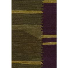 an area rug with different colors and patterns on it's sides, including green, purple