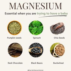 an image of different types of foods that are labeled in the word, magnetium