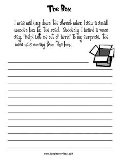 the box worksheet for kids to learn how to write and read it with pictures