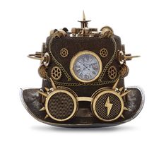 Attitude Studio Steampunk Time Traveler Goggles Top Hat, Novelty Costume - Gold DESCRIPTION Attitude Studio Gold Steampunk Time Traveler Top Hat with glued goggles is a versatile steam punk accessory perfect for any themed Halloween costume such as cowboy & cowgirl, voodoo witch, plague doctor, circus ringmaster, greatest showman ringleader, zombie abraham lincoln, mad scientist, wizard time traveler, renaissance magician, and more! Use this metallic hat decor as party decorations for Day of the Steampunk Time Traveler, Steampunk Pirate Costume, Hat With Goggles, Themed Halloween Costumes, Steampunk Top, Steampunk Pirate, Steampunk Top Hat, Steampunk Crafts, Cowboy Costume