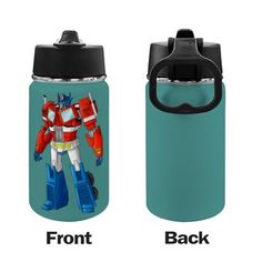 two water bottles with the same design on them