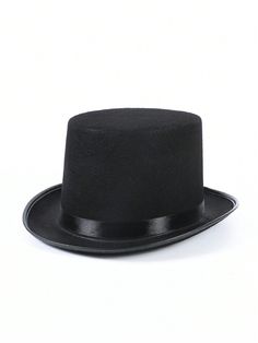 1pc Retro British Style Teenage Top Hat For Spring/Summer, Magician Performance Prop High Top Hat, Lincoln Hat Black Casual   Polyester  Bucket Hat   Kids Accessories, size features are:Bust: ,Length: ,Sleeve Length: Magicians Hat, Magician Hat, Gentleman Hat, Style Gentleman, Jazz Hat, Black Fairy, Funny Hats, Derby Hats, Couple Halloween Costumes