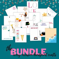 the bundle includes cards and envelopes for children to use on their own projects, including handmade greeting cards