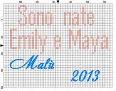 a cross stitch pattern with the name and date