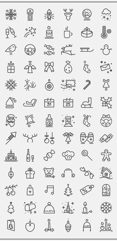 a large set of line icons