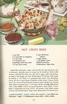 an old advertisement for hot cross buns